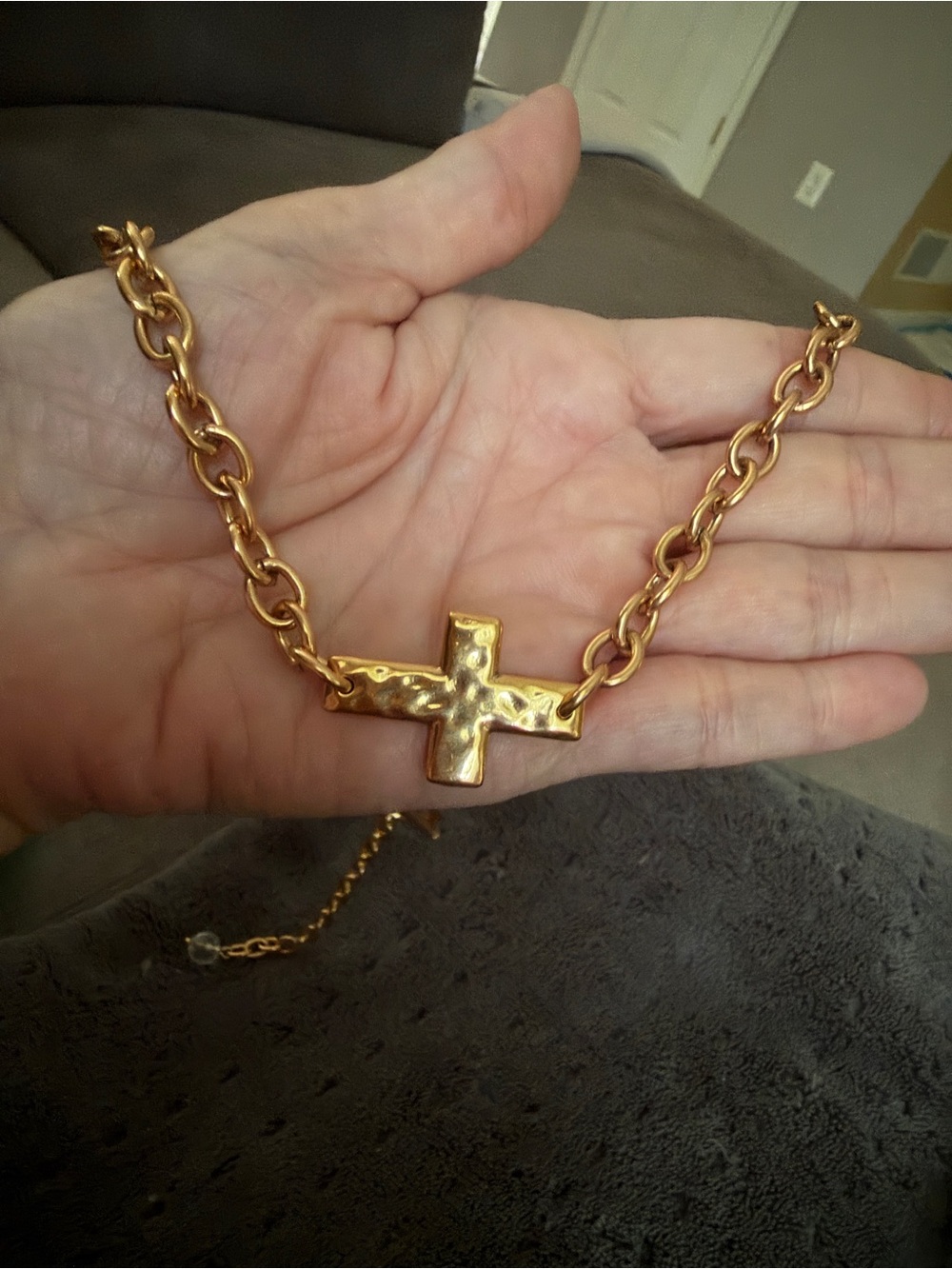 Katia Designs Hammered Cross Chain Necklace in Gold-Tone - Women's Jewelry
